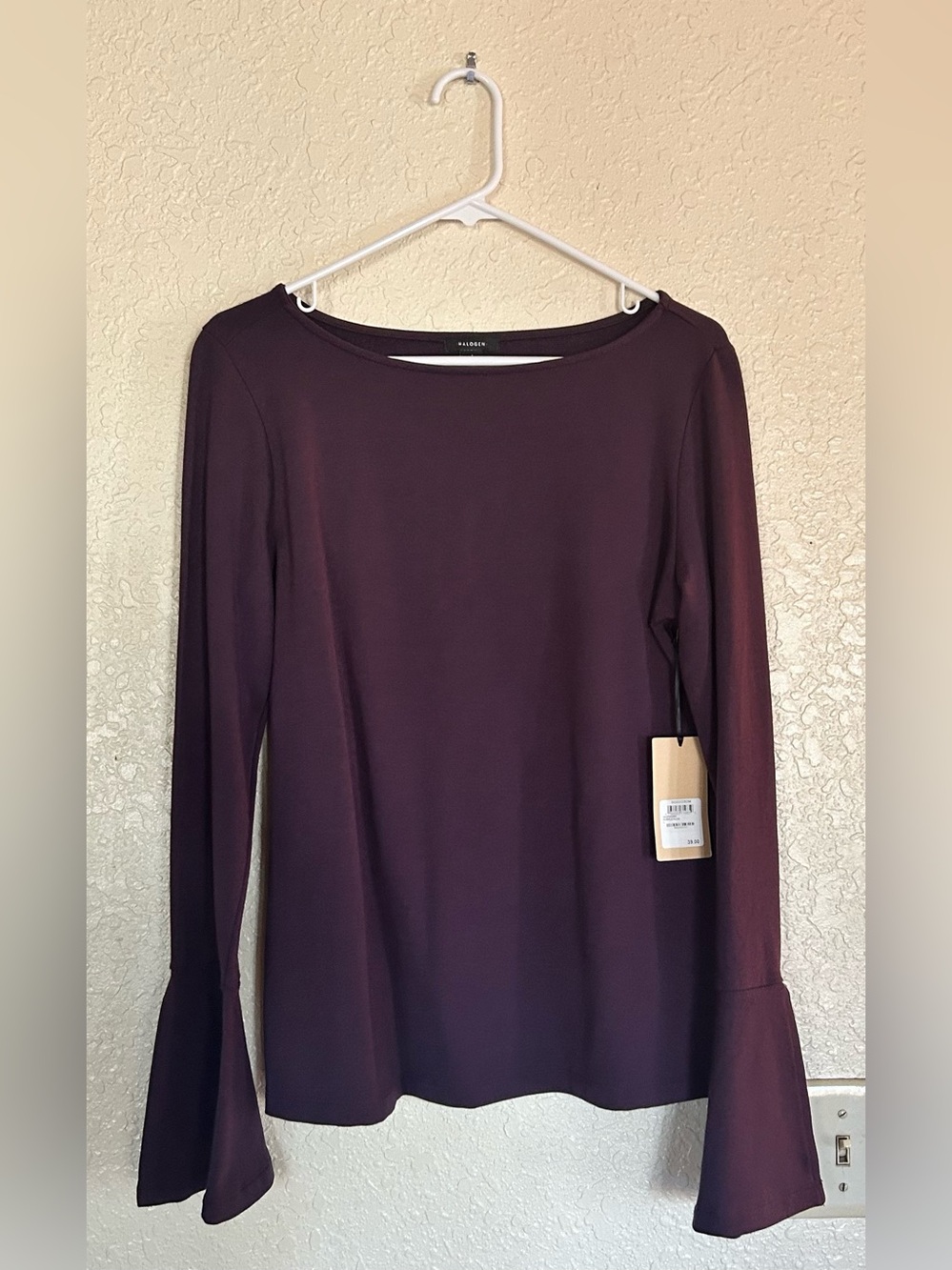 Halogen Purple Plum Women’s Large NWT Cotton, Modal Spandex Long Sleeve …
